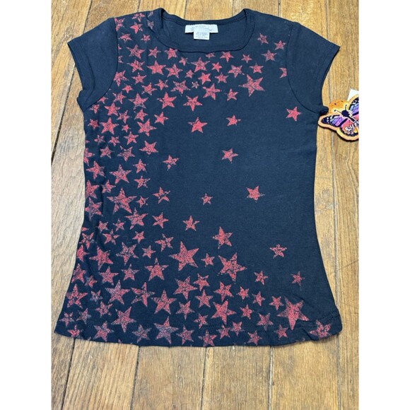 NWT Vintage Y2K Self Esteem Baby Tee Punk Rock Grunge Glitter Stars Juniors M - Picture 3 of 6